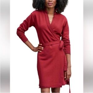 Frank & Eileen Willa sweater wrap dress with raw hem
